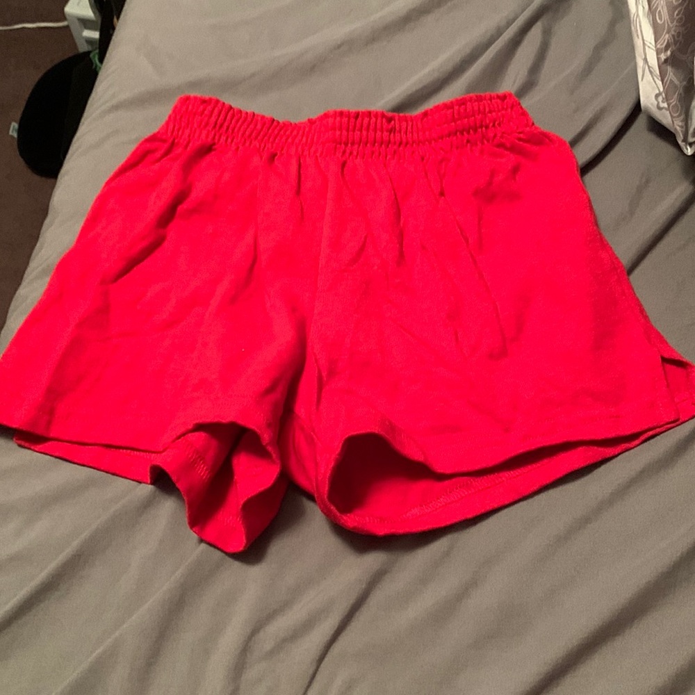 Red low rise soffe shorts
